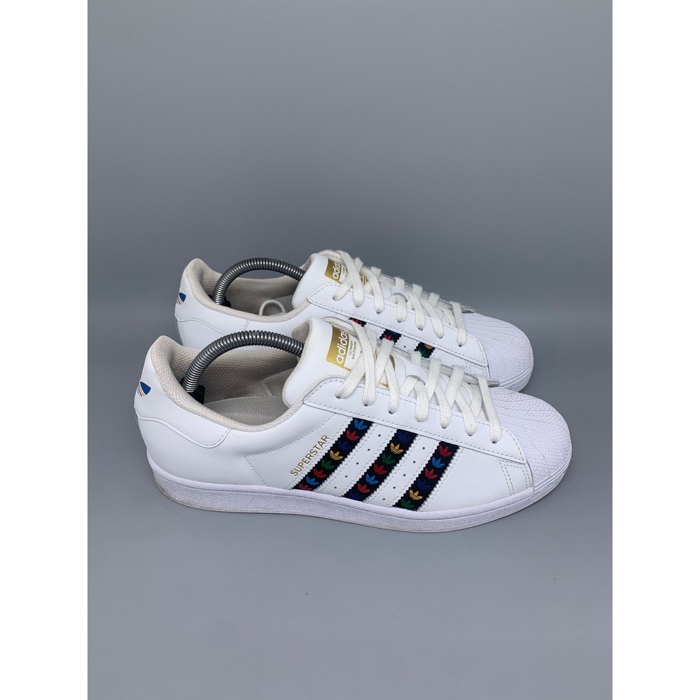 Adidas Superstar White Multi-Color Running‎ Shoes FZ0059 Men's Sz 9